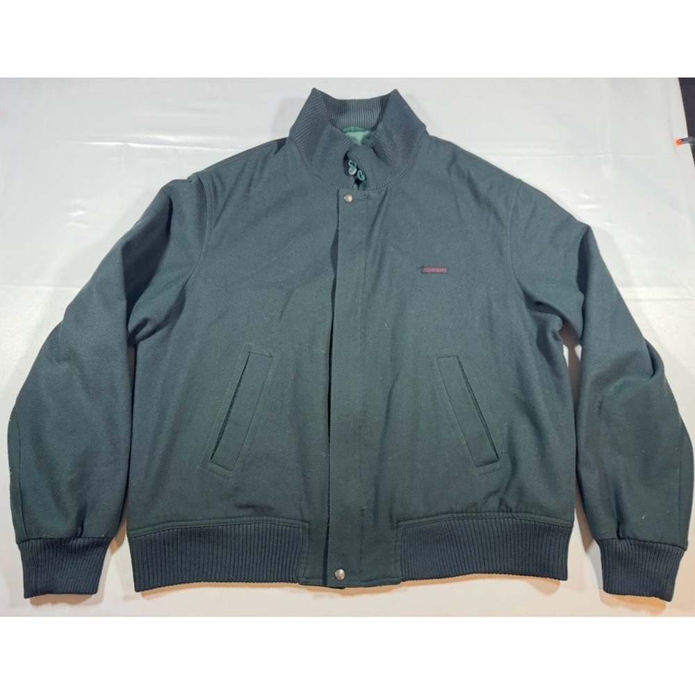 Paul & Shark Yachting Bomber Jacket XXL Dark Green Wool Blend Made in Italy Vtg
